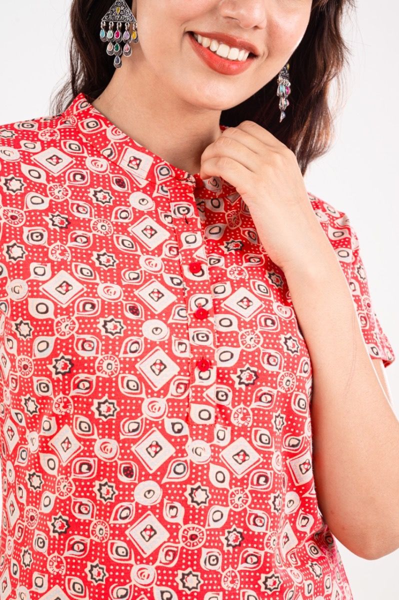 cotton kurti for women orange