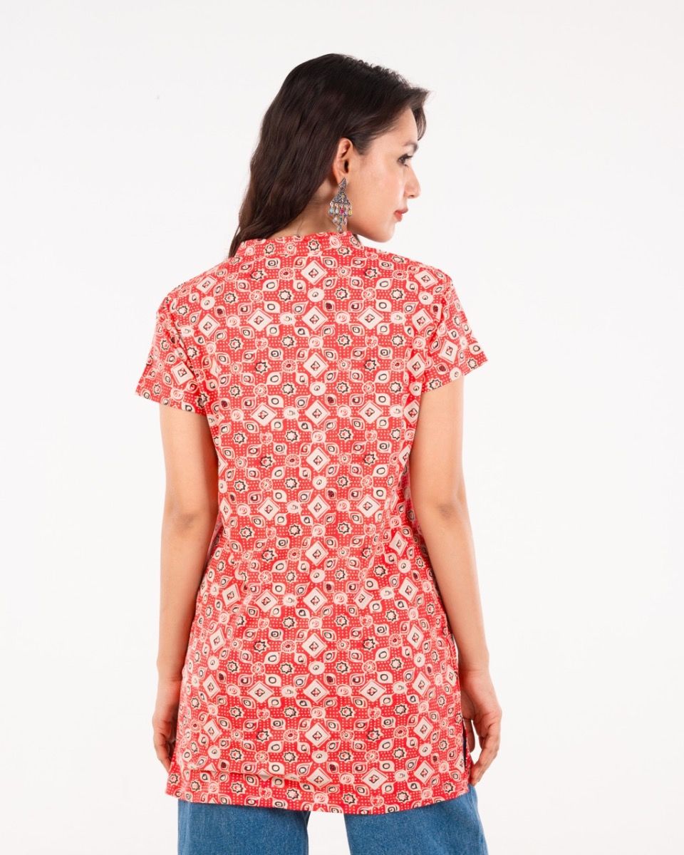 cotton kurti for women orange